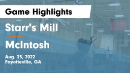 Starr's Mill  vs McIntosh  Game Highlights - Aug. 25, 2022