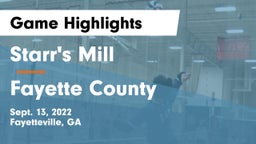 Starr's Mill  vs Fayette County  Game Highlights - Sept. 13, 2022