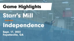Starr's Mill  vs Independence  Game Highlights - Sept. 17, 2022