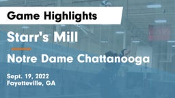 Starr's Mill  vs Notre Dame Chattanooga Game Highlights - Sept. 19, 2022