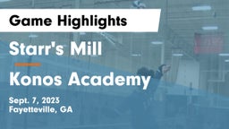 Starr's Mill  vs Konos Academy  Game Highlights - Sept. 7, 2023