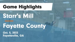 Starr's Mill  vs Fayette County  Game Highlights - Oct. 5, 2023