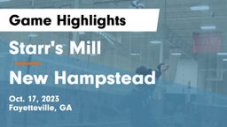 Starr's Mill  vs New Hampstead  Game Highlights - Oct. 17, 2023