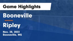 Booneville  vs Ripley Game Highlights - Nov. 28, 2022