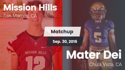Matchup: Mission Hills High vs. Mater Dei  2016