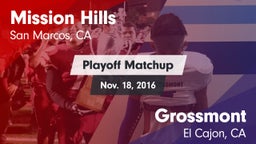 Matchup: Mission Hills High vs. Grossmont  2016