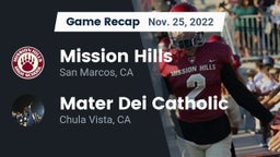 Recap: Mission Hills  vs. Mater Dei Catholic  2022