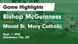 Bishop McGuinness  vs Mount St. Mary Catholic  Game Highlights - Sept. 1, 2022