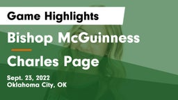 Bishop McGuinness  vs Charles Page  Game Highlights - Sept. 23, 2022