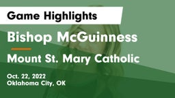 Bishop McGuinness  vs Mount St. Mary Catholic  Game Highlights - Oct. 22, 2022