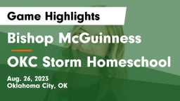 Bishop McGuinness  vs OKC Storm Homeschool Game Highlights - Aug. 26, 2023