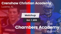 Matchup: Crenshaw Christian vs. Chambers Academy  2016