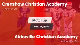 Matchup: Crenshaw Christian vs. Abbeville Christian Academy  2016