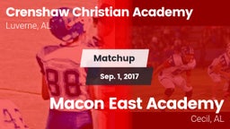 Matchup: Crenshaw Christian vs. Macon East Academy  2017