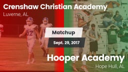 Matchup: Crenshaw Christian vs. Hooper Academy  2017