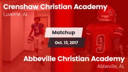 Matchup: Crenshaw Christian vs. Abbeville Christian Academy  2017