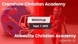Matchup: Crenshaw Christian vs. Abbeville Christian Academy  2018