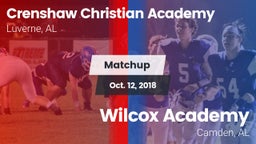 Matchup: Crenshaw Christian vs. Wilcox Academy  2018