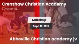 Matchup: Crenshaw Christian vs. Abbeville Christian academy jv 2019