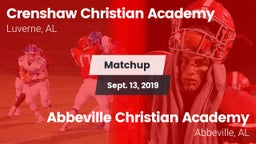 Matchup: Crenshaw Christian vs. Abbeville Christian Academy  2019