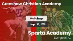 Matchup: Crenshaw Christian vs. Sparta Academy  2019