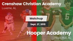 Matchup: Crenshaw Christian vs. Hooper Academy  2019