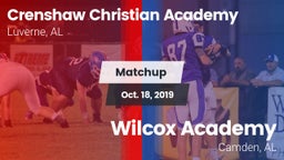Matchup: Crenshaw Christian vs. Wilcox Academy  2019