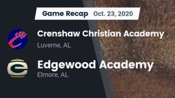 Recap: Crenshaw Christian Academy  vs. Edgewood Academy  2020