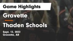 Gravette  vs Thaden Schools Game Highlights - Sept. 12, 2022