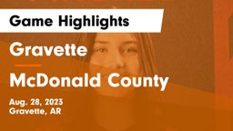 Gravette  vs McDonald County  Game Highlights - Aug. 28, 2023