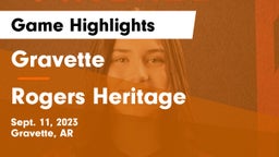 Gravette  vs Rogers Heritage  Game Highlights - Sept. 11, 2023