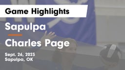 Sapulpa  vs Charles Page  Game Highlights - Sept. 26, 2023