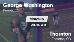 Matchup: George Washington vs. Thornton  2016