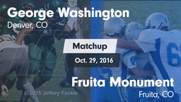 Matchup: George Washington vs. Fruita Monument  2016