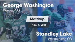 Matchup: George Washington vs. Standley Lake  2016