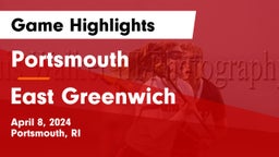 Portsmouth  vs East Greenwich  Game Highlights - April 8, 2024