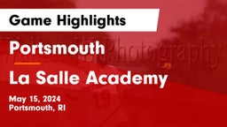 Portsmouth  vs La Salle Academy Game Highlights - May 15, 2024