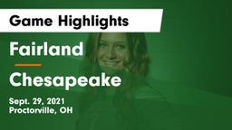 Fairland  vs Chesapeake  Game Highlights - Sept. 29, 2021