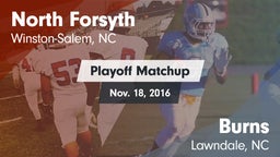 Matchup: North Forsyth High vs. Burns  2016