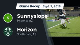 Recap: Sunnyslope  vs. Horizon  2018