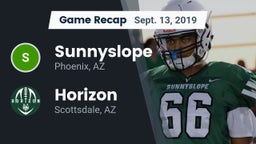 Recap: Sunnyslope  vs. Horizon  2019