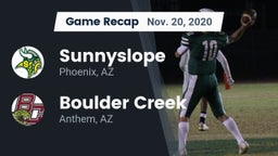 Recap: Sunnyslope  vs. Boulder Creek  2020