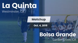 Matchup: La Quinta High vs. Bolsa Grande  2019