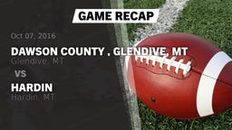 Recap: Dawson County , Glendive, MT vs. Hardin  2016