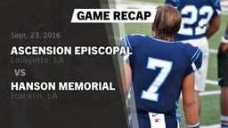 Recap: Ascension Episcopal  vs. Hanson Memorial  2016