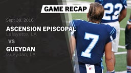 Recap: Ascension Episcopal  vs. Gueydan  2016