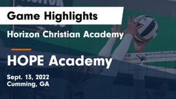 Horizon Christian Academy  vs HOPE Academy Game Highlights - Sept. 13, 2022
