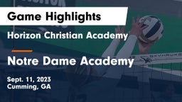 Horizon Christian Academy  vs      Notre Dame Academy Game Highlights - Sept. 11, 2023