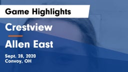 Crestview  vs Allen East  Game Highlights - Sept. 28, 2020