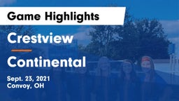 Crestview  vs Continental  Game Highlights - Sept. 23, 2021